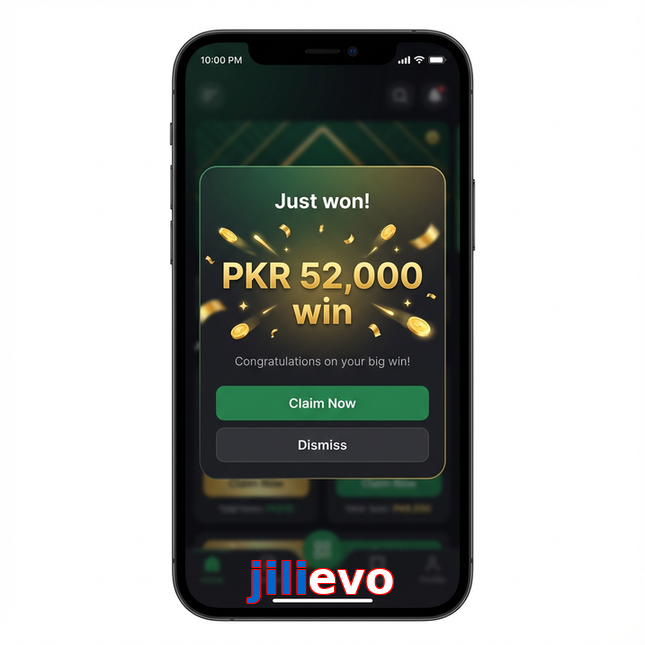 Main screen of Jilievo win page for PK players